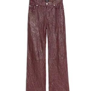 Burgundy Leather Pants